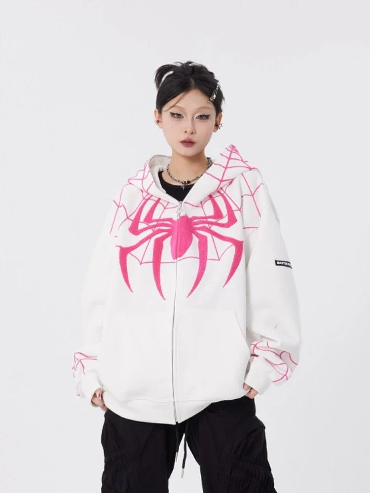 Spider Hoodie Hoodie with Tie-Dye Psychedelic Retro