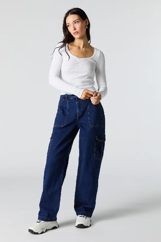 Carpenter Cargo Jean Trendy Paperbag Waist Jeans