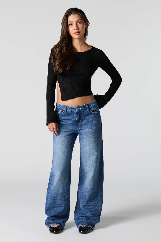 Dark Wash Low Rise Skater Jean Comfortable Dark Wash Jeans