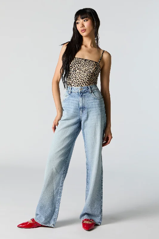 High Rise Wide Leg Jean Trendy Flared Leg Jeans