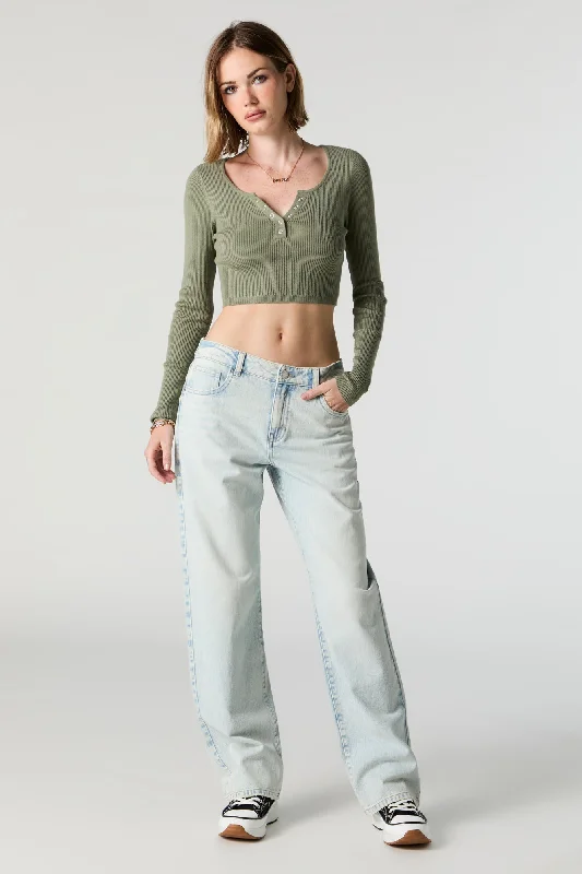 Light Washed Slouchy Straight Jean Trendy Skinny High-Waist Jeans