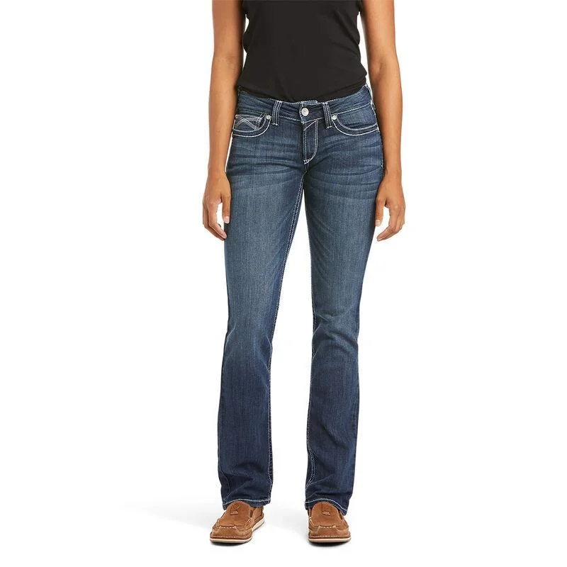 Ariat R.E.AL. Mid rise stretch Ivy stackable straight leg jean for ladies Stylish Bootcut Denim Jeans