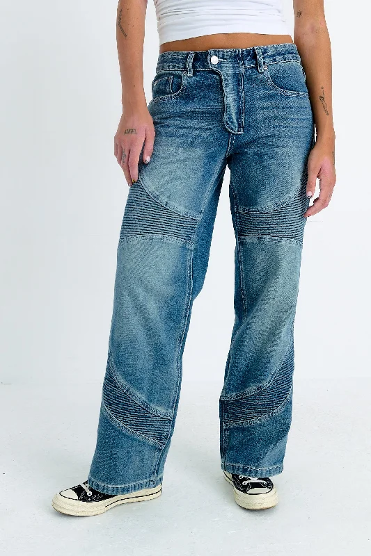 Auto Low Rise Dad Jean Chic Rolled Cuff Denim Jeans