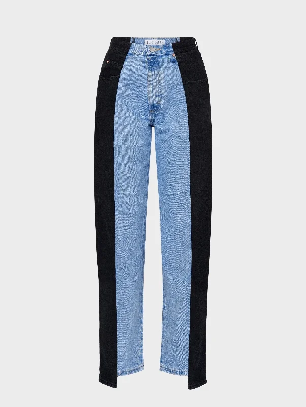 Black Light Blue Boyfriend Jean Stylish High-Waist Skinny Denim