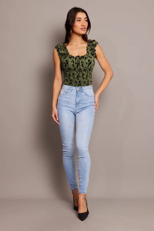 Denim Skinny Jean High Rise Casual High-Waisted Bootcut Jeans