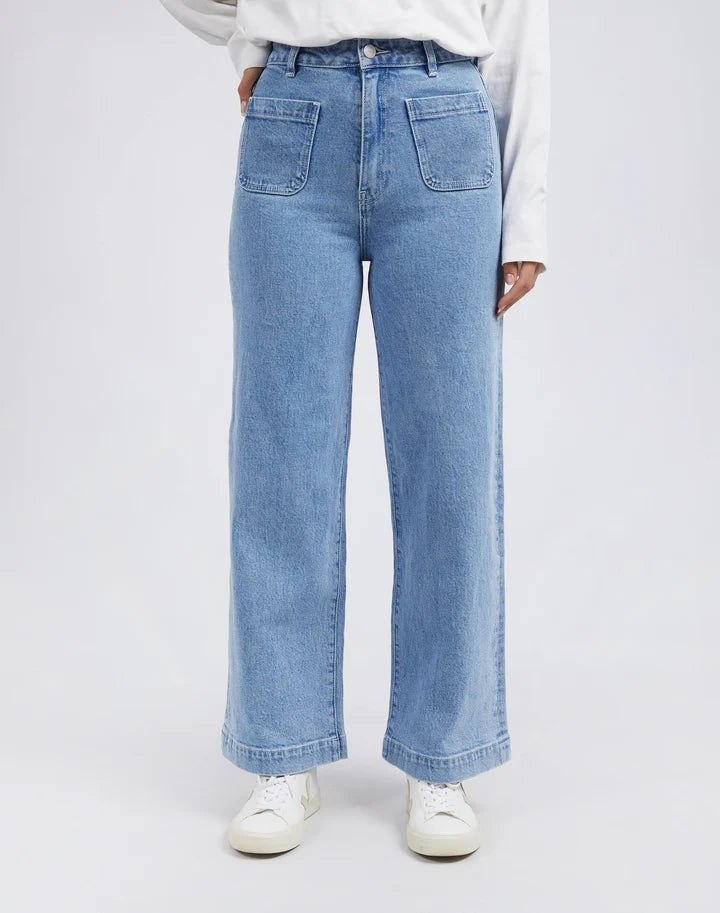 FOXWOOD SARAH WIDE LEG JEAN - Light Blue Classic Button Fly Jeans