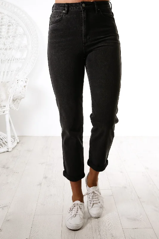 Hi Mom Jean Baxter Black Classic Button Fly Jeans