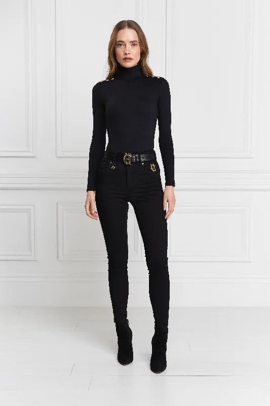 Jodhpur Jean (Black) Trendy Wide-Legged High-Waist Jeans