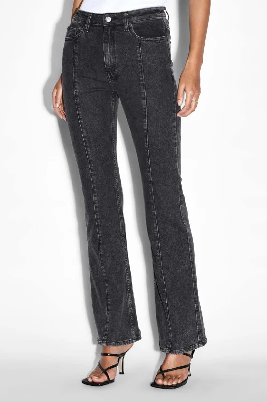 Ksubi Soho Zip Jean - Onyx Comfortable Distressed Straight-Leg Jeans