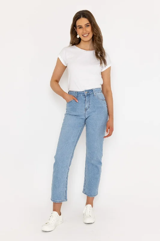 Solange Straight Denim Jean Comfortable Boyfriend Jeans