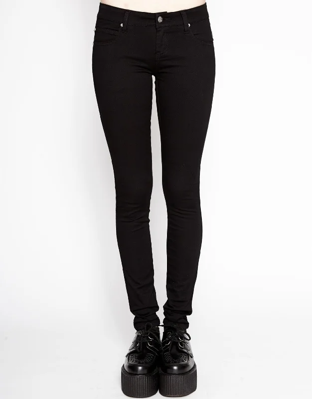 Black T-Back Jean Casual Distressed Skinny Jeans