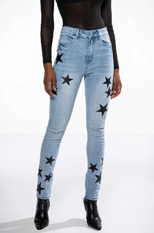 THE BEST PAINTED DISTRESSED HIGH RISE SKINNY JEAN Trendy Low-Rise Slim Jeans