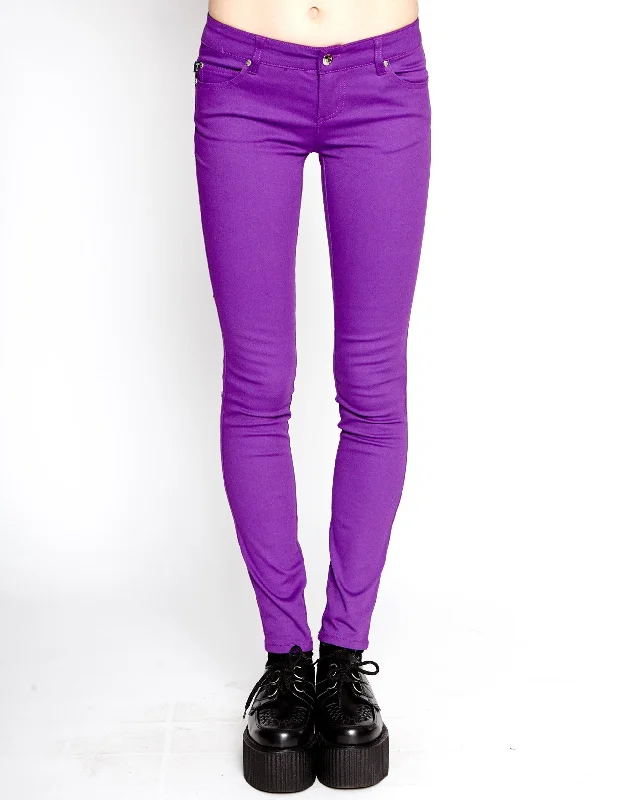 T-BACK JEAN PURPLE Stylish High-Waist Skinny Denim