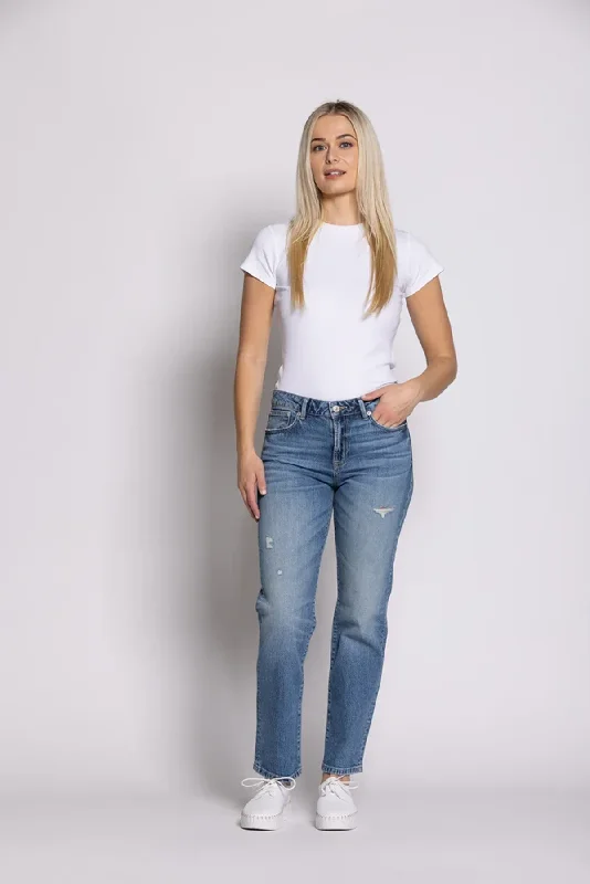 WILONA JEAN Elegant Dark-Wash Bootcut Jeans