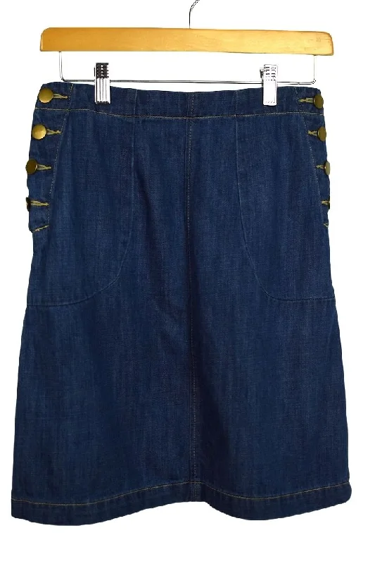 Blue Denim Skirt silk skirt smooth