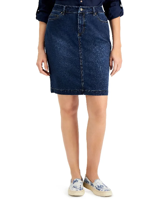 Charter Club Womens Denim Skirt corduroy skirt textured