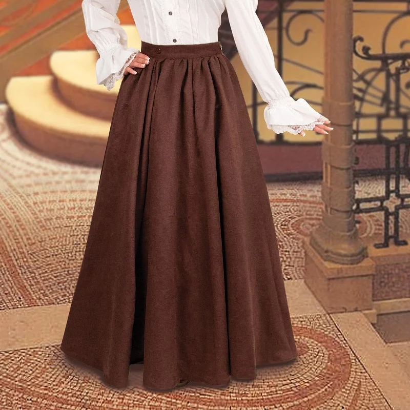 Chocolate Brown Skirt linen skirt relaxed