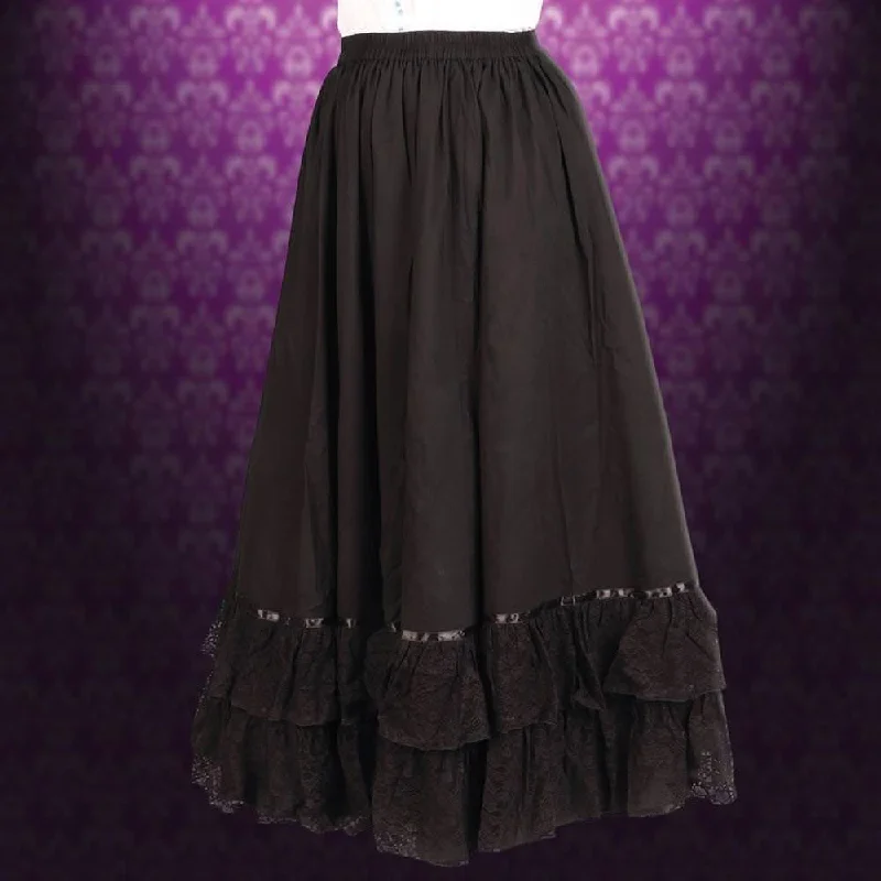 Reversible Black Parlor Skirt zip skirt side